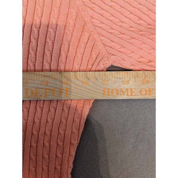 Peru Unlimited Pima Cotton Knit Sweater VNeck Coral Casual Size Small - Picture 8 of 8